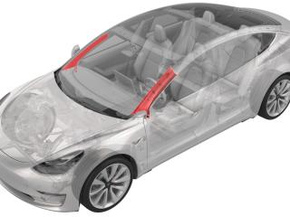 обшивка стойки Tesla Model 3 1 поколение 2022, полный привод, 1086241-91-I