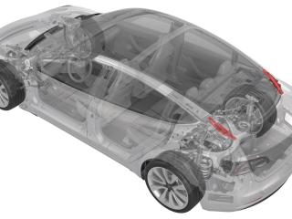 петля крышки багажника Tesla Model 3 1 поколение (2017 - 2026), 1092821-00-E, 1551481-00-E