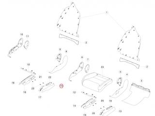 Накладка салазки сидения (пассажирская) Tesla Model X 1 поколение 2017, 1066617-00-A