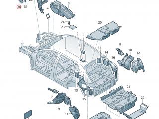 шумоизоляция (термозащита) Audi e-tron 1 поколение 2019, электро, 4KE863827
