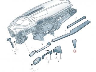 Декоративная накладка центральной панели (Торпедо) Audi e-tron 1 поколение 2019, электро, 4KL857968