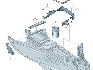 Декоративная накладка центральной панели (Торпедо) Audi e-tron 1 поколение 2019, электро, 4KL.863.289
