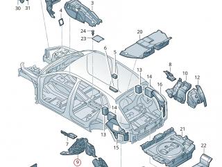 шумоизоляция (термозащита) Audi e-tron 1 поколение 2019, электро, 4KE863813