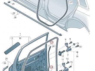 Уплотнитель задней двери Audi e-tron 1 поколение 2019, электро, 4KE.839.717