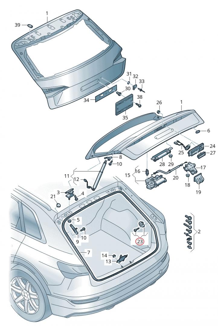 Упор крышки багажника Audi e-tron 1 поколение 2019, электро, 8W9.827.239 - фото №1