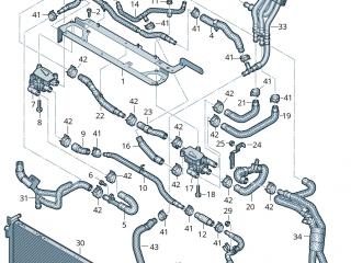 Патрубок системы охлаждения (Audi E-Tron) Audi e-tron 1 поколение 2019, электро, 4KE819928H, 4KE819374C