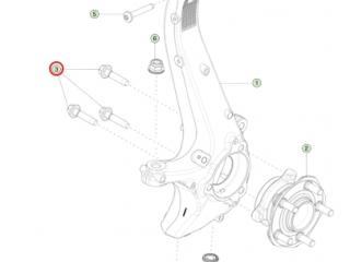 Болт ступицы Tesla Model Y 1 поколение 2021, 2007111, 1044121-00-E