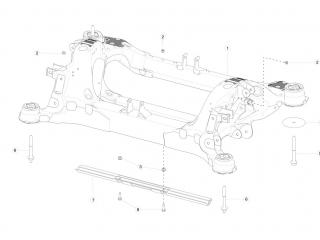 балка подвески передняя (подрамник) Tesla Model X 1 поколение 2020, 1027579-00-B