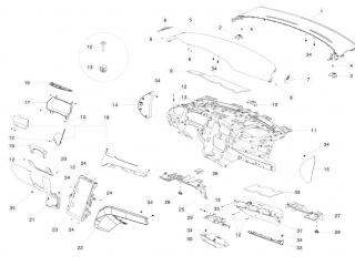 панель передняя салона (торпедо) Tesla Model X 1 поколение 2020, 1065855-00-A