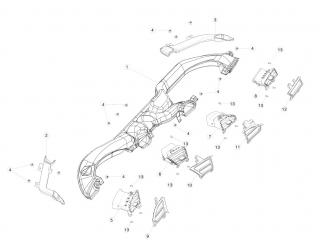 панель передняя салона (торпедо) Tesla Model X 1 поколение 2020, 1047855-00-A