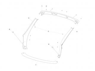 панель передняя салона (торпедо) Tesla Model X 1 поколение 2020, 1047909-00-C