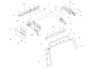Кронштейн накладки, стойки В Tesla Model X 1 поколение 2020, 1056079-90-B