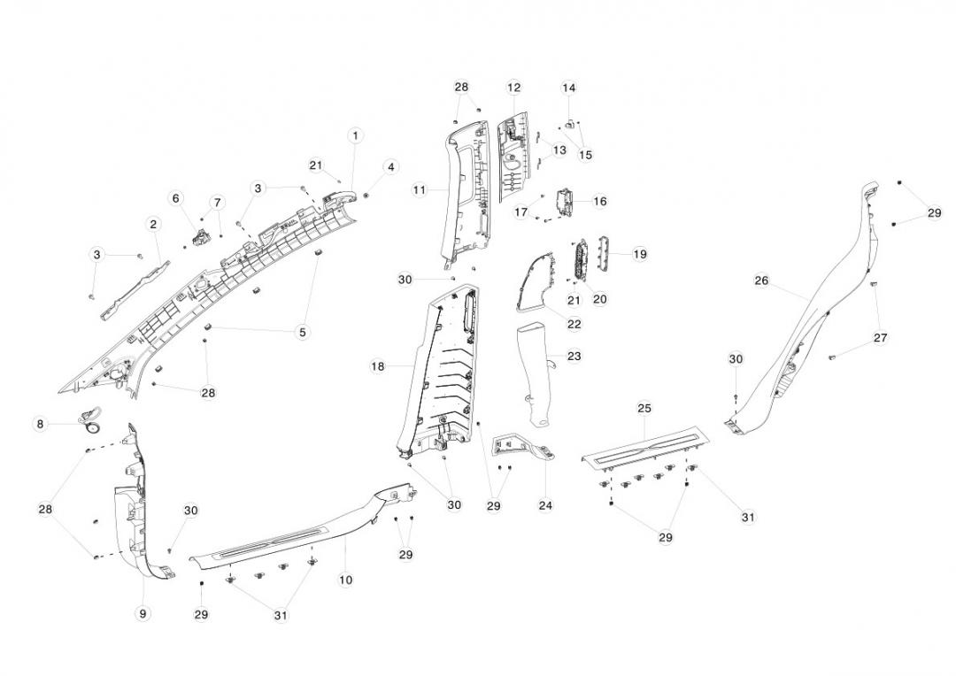 накладка декоративная Tesla Model X 1 поколение 2020, 1061305-00-A - фото №1