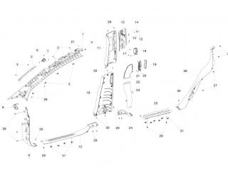 накладка декоративная Tesla Model X 1 поколение 2020, 1050294-04-F