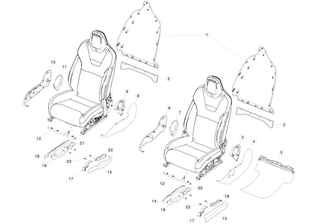 салон (комплект сидений) Tesla Model X 1 поколение 2020, 1066890-01-A - фото №1