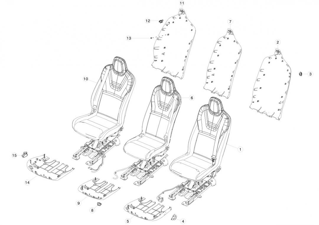 салон (комплект сидений) Tesla Model X 1 поколение 2020, 1061629-00-D - фото №1