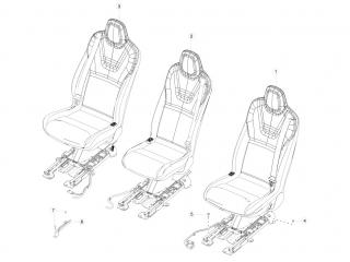 салон (комплект сидений) Tesla Model X 1 поколение 2020, 1061627-00-B