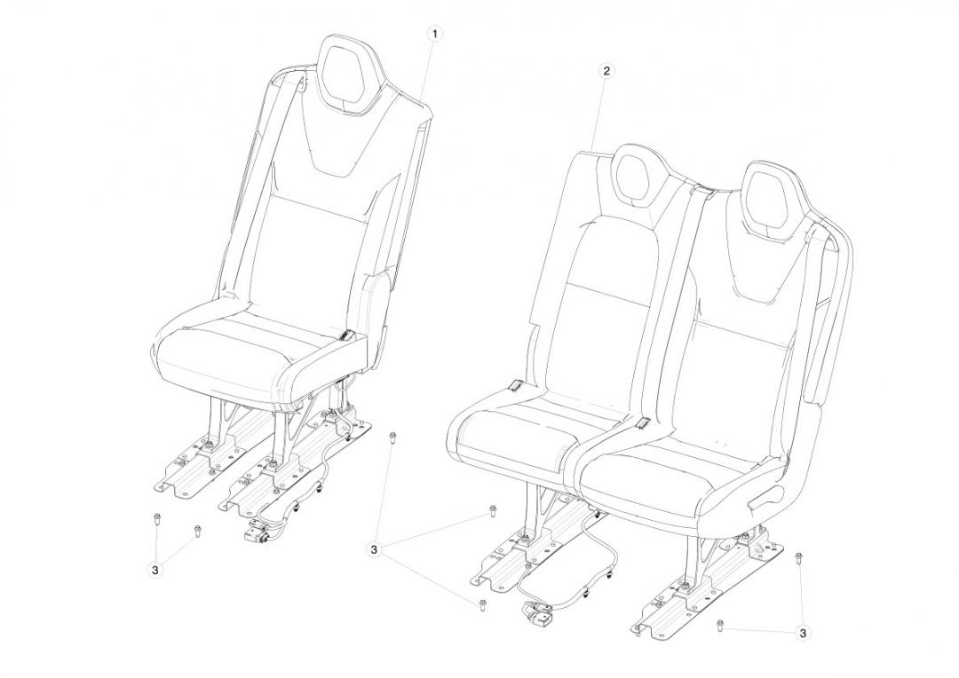 салон (комплект сидений) Tesla Model X 1 поколение 2020, 1126164-00-A - фото №1