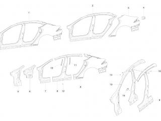 рама Tesla Model S 1 поколение [рестайлинг] 2020, 1104826-00-A