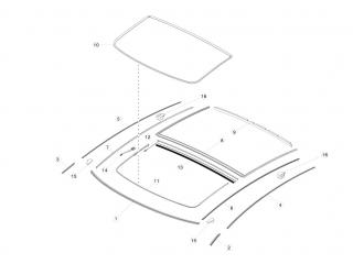 крыша Tesla Model S 1 поколение [рестайлинг] 2020, 1035034-00-C