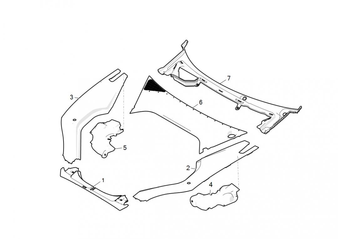 Подкапотная накладка стеклоочистителей Tesla Model S 1 поколение 2016, 1008976-00-F - фото №1