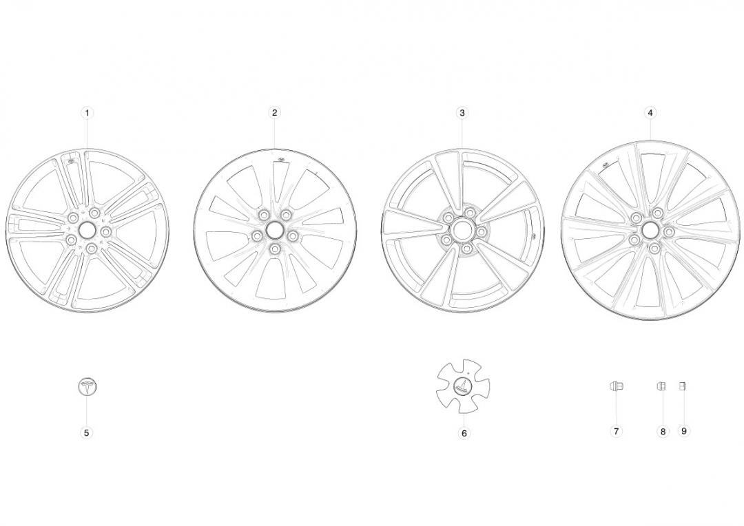 колпак колесный Tesla Model S 1 поколение 2016, 1012945-00-A - фото №1