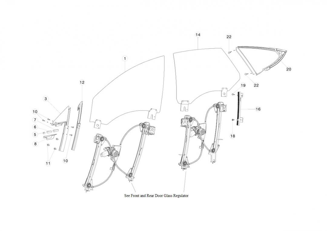 форточка двери Tesla Model S 1 поколение 2016, 6006644-00-H - фото №1