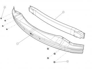 Балка усилителя бампера Tesla Model S 1 поколение [рестайлинг] 2020, 1015811-S0-B