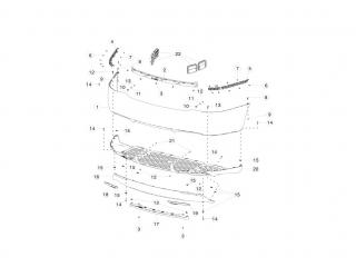 молдинг заднего бампера Tesla Model S 1 поколение 2016, 6009004-01-B