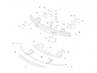 усилитель бампера переднего Tesla Model S 1 поколение 2016, 1031141-00-B