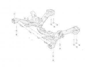 балка подвески передняя (подрамник) Tesla Model 3 1 поколение 2020, 1461643-00-A
