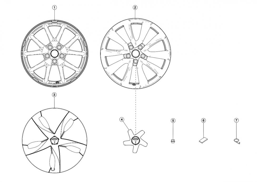 колпак колесный Tesla Model 3 1 поколение 2020, 1234224-00-B - фото №1