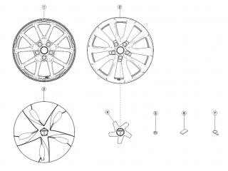 колпак колесный Tesla Model 3 1 поколение 2020, 1044234-01-A