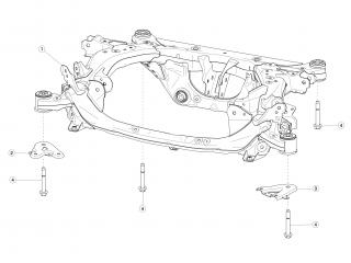 балка подвески передняя (подрамник) Tesla Model 3 1 поколение 2020, 1461657-00-A