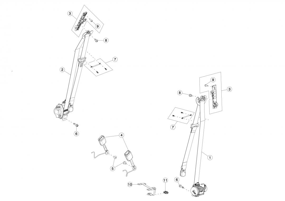 подушка безопасности Tesla Model 3 1 поколение 2020, 1098380-00-B - фото №1