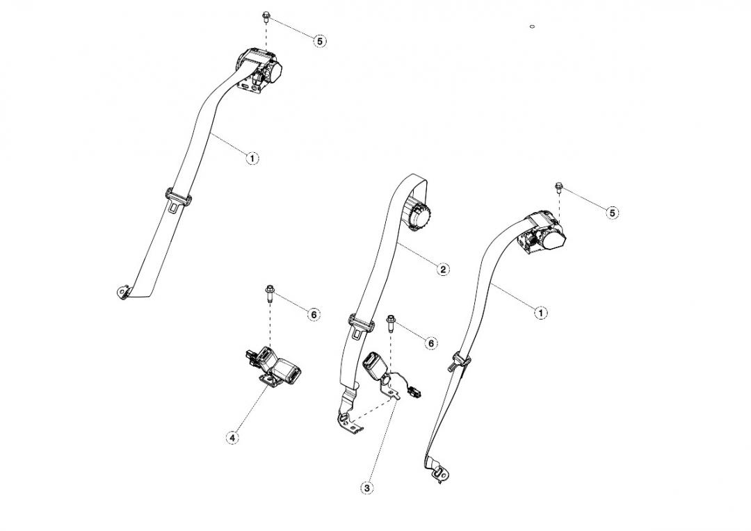 ремень безопасности Tesla Model 3 1 поколение 2020, 1081283-71-C - фото №1