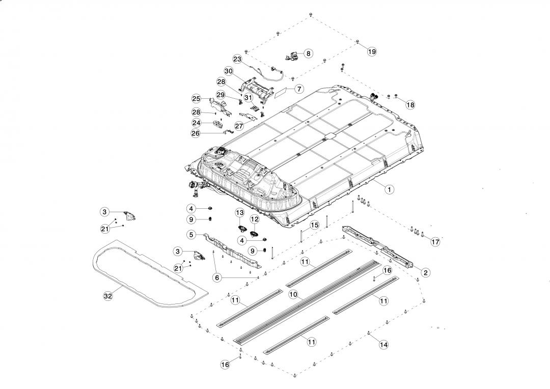 Кронштейн крепления батареи Tesla Model 3 1 поколение 2020, 1089308-01-D - фото №1