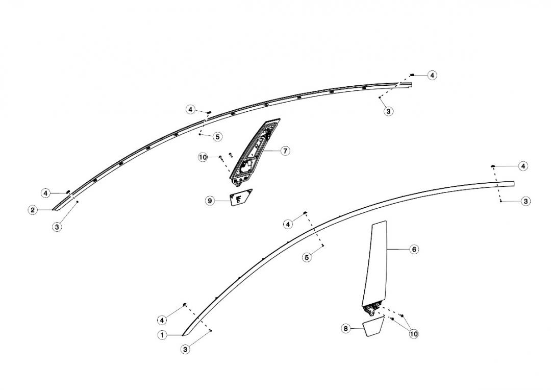 Молдинг кузова боковой Tesla Model 3 1 поколение 2020, 1083519-60-C - фото №1