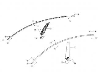 Накладка стойки B, наружная Tesla Model 3 1 поколение 2020, 1100088-00-D