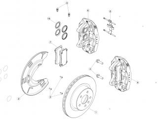Комплект пружины и штифта тормозного суппорта переднего Tesla Model 3 1 поколение 2020, 8008248-00-A