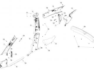 Кронштейн накладки, стойки В Tesla Model 3 1 поколение 2020, 1103773-90-K