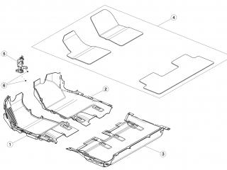 Кронштейн крепления коврового покрытия 1-го ряда сидений Tesla Model 3 1 поколение 2020, 1101145-00-G