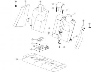 салон (комплект сидений) Tesla Model 3 1 поколение 2020, 7654336-02-B