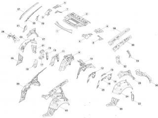 рама Tesla Model 3 1 поколение 2020, 1073852-S0-A