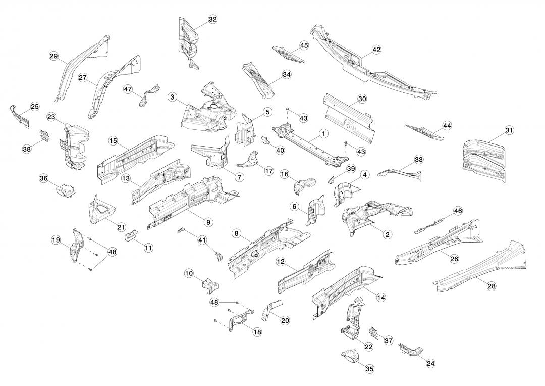 рама Tesla Model 3 1 поколение 2020, 1120357-00-A - фото №1