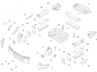 рама Tesla Model 3 1 поколение 2020, 1091423-S0-A
