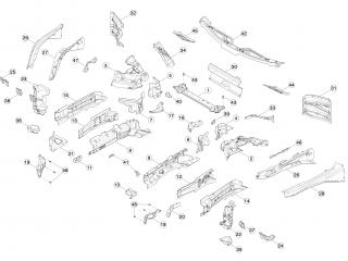 рама Tesla Model 3 1 поколение 2020, 1090160-S0-A