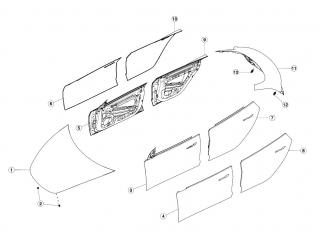 рама Tesla Model 3 1 поколение 2020, 1081459-S0-A