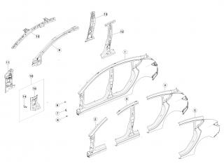 рама Tesla Model 3 1 поколение 2020, 1504888-S0-A