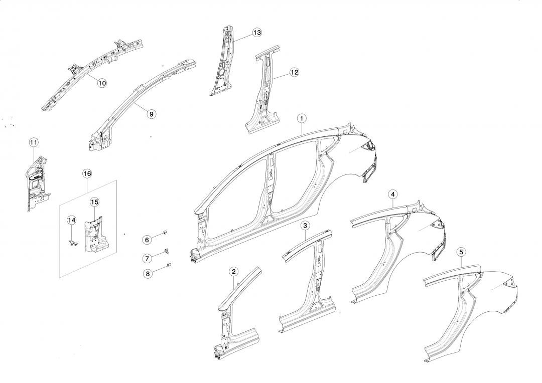 рама Tesla Model 3 1 поколение 2020, 1073679-S0-A - фото №1